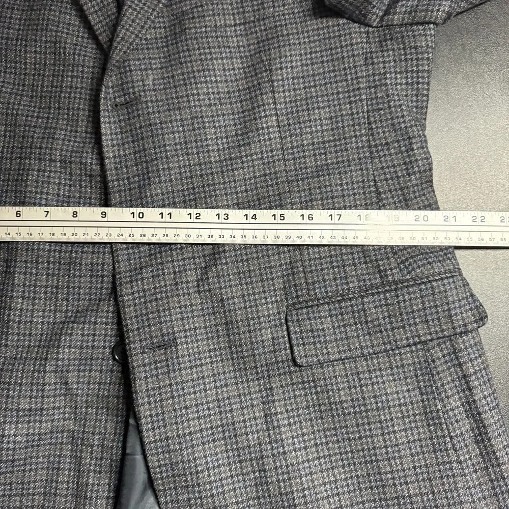 Tommy Hilfiger 42R Blazer‎ Sport Coat Mens Gray Check Wool